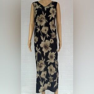 Vintage Norton McNaughton Floral Pattern Sleeveless Maxi Dress Woman's Small
